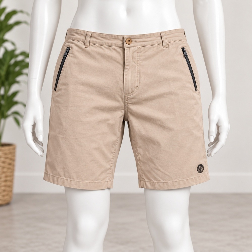 686 Everywhere Hybrid Walking Shorts Mens 37 Tan Khaki Zipper Pockets Hiking
